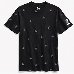 Nike Dri Fit Black‎ Kyrie Irving Skeleton Hand Peace Cotton Blend Tee T-shirt Lg